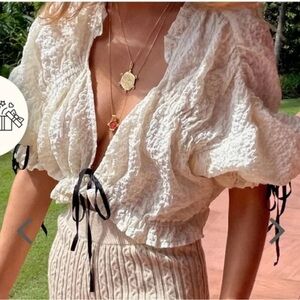 VRG Girl Full Moon Tie Front Top